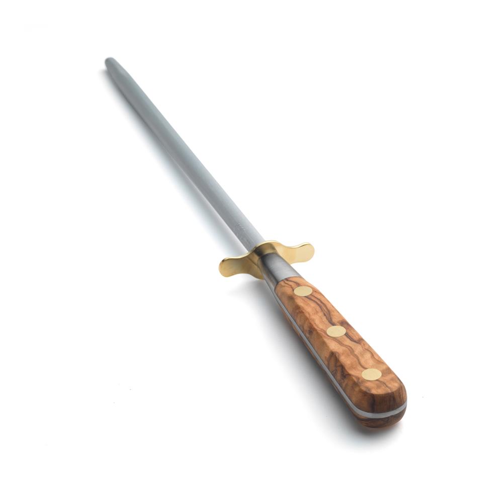 Sharpening Steel 25cm – Stainless Steel Olive Wood handle