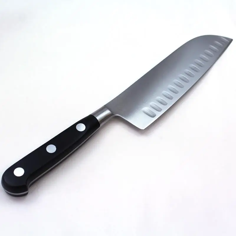 Santoku – 7″/17cm Carbon Steel Black Nylon Handle