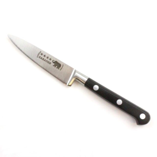 Paring Knife – 4″/10cm Carbon Steel Black Nylon Handle