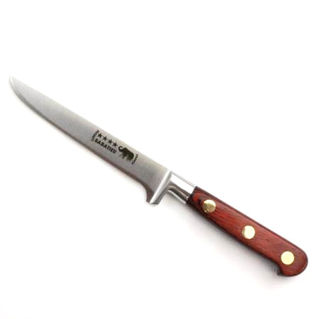 Boning Knife – 5″/13cm Carbon Steel Red Stamina Handle